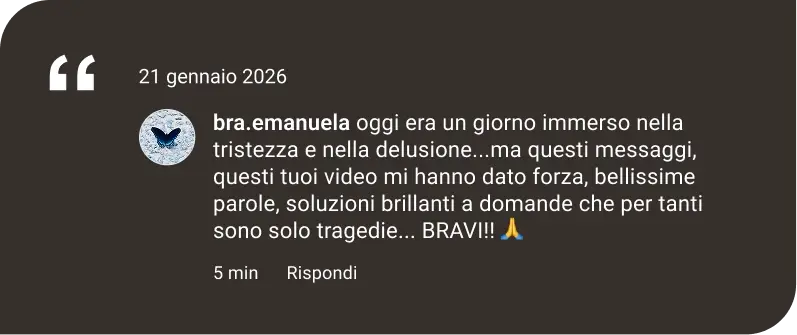 Testimonianza in evidenza di un lettore sui dialoghi.